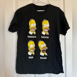 The Simpsons - Home Simpson Sausage Bacon Beer Salad Graphic Tee Shirt - Sz Med